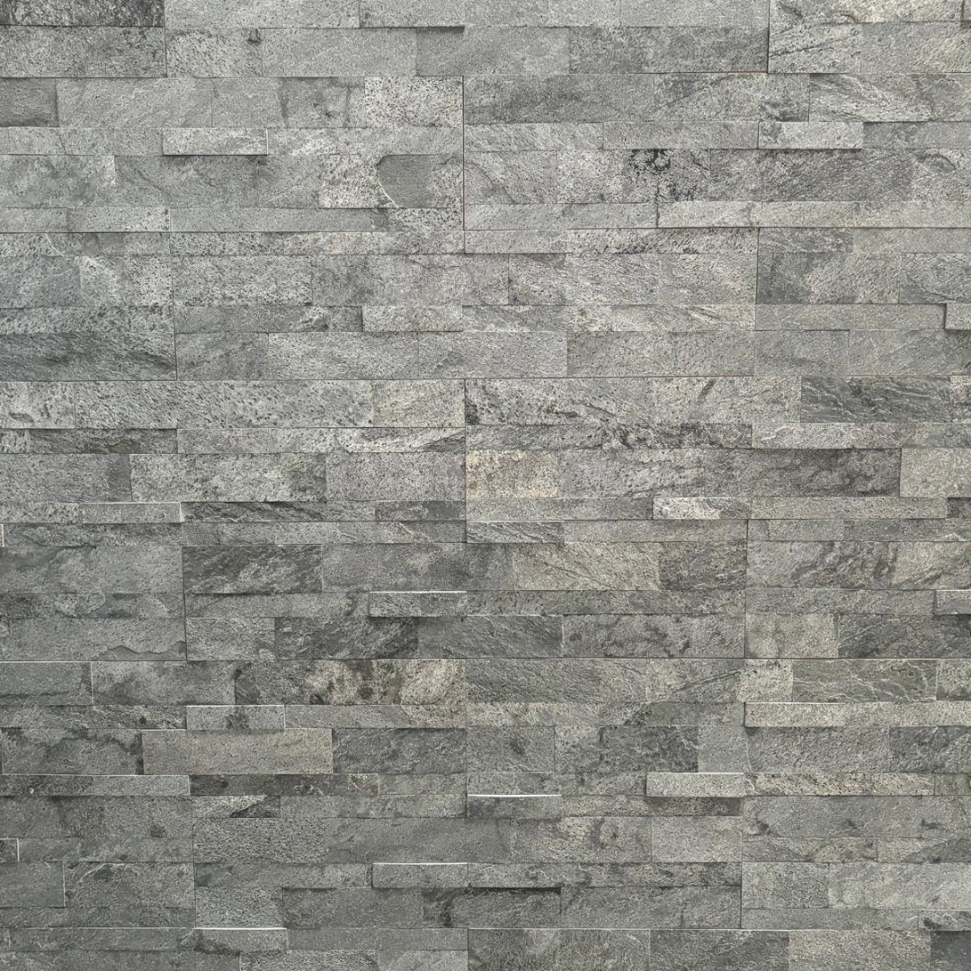 SINGAPORE SILVER GREY Quartz Natural Stone Wall Tile Peel & Stick 15 x 60 cm
