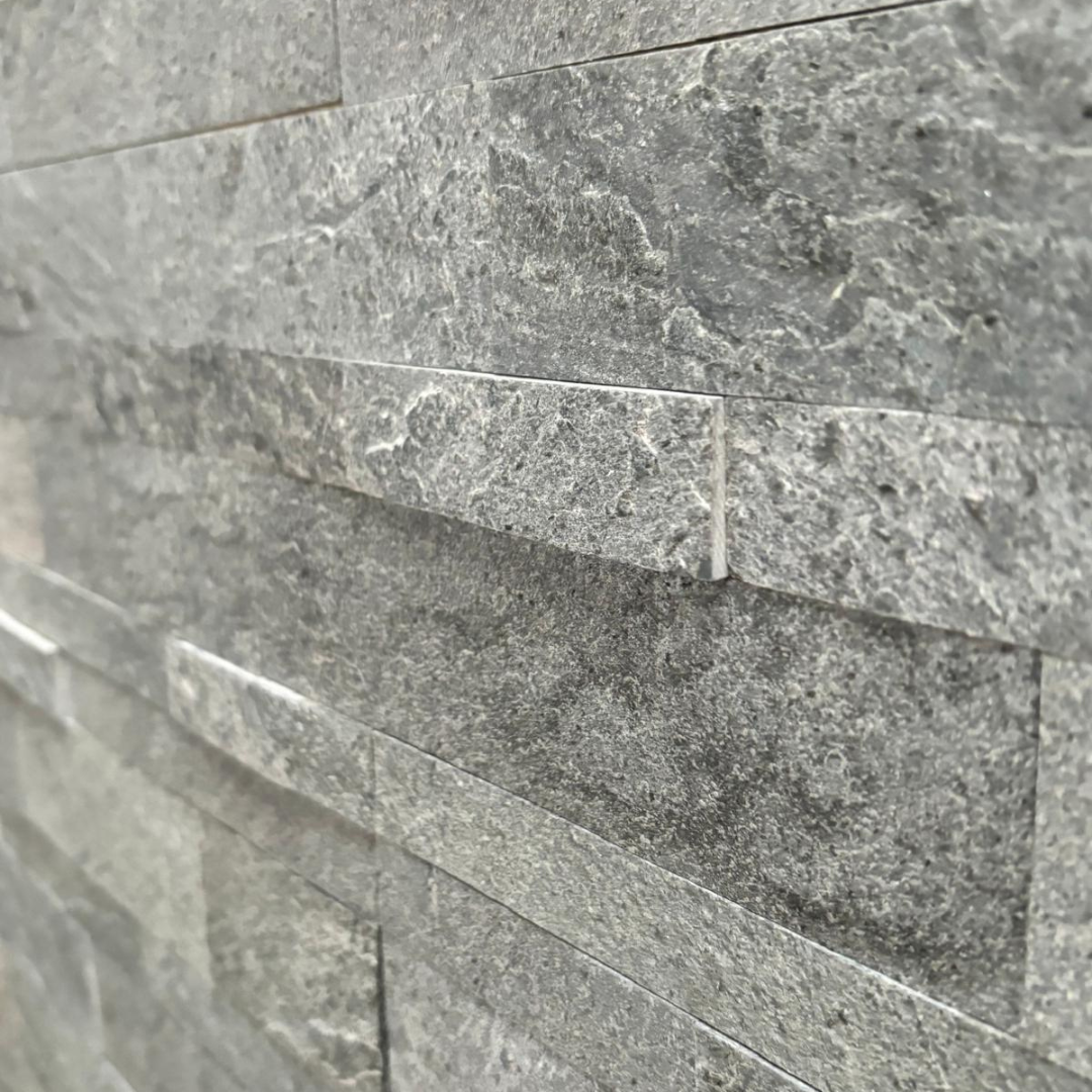 SINGAPORE SILVER GREY Quartz Natural Stone Wall Tile Peel & Stick 15 x 60 cm