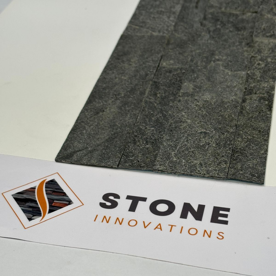 SINGAPORE SILVER GREY Quartz Natural Stone Wall Tile Peel & Stick 15 x 60 cm