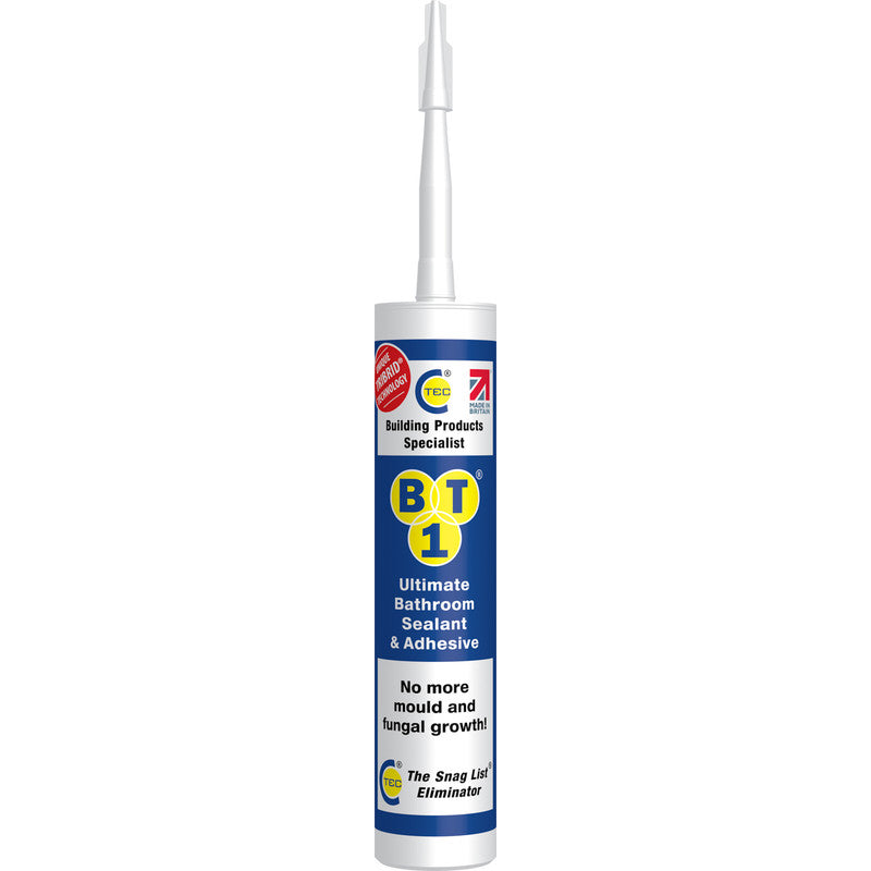 BT1 Ultimate Bathroom Adhesive &amp; Sealant 290ml White