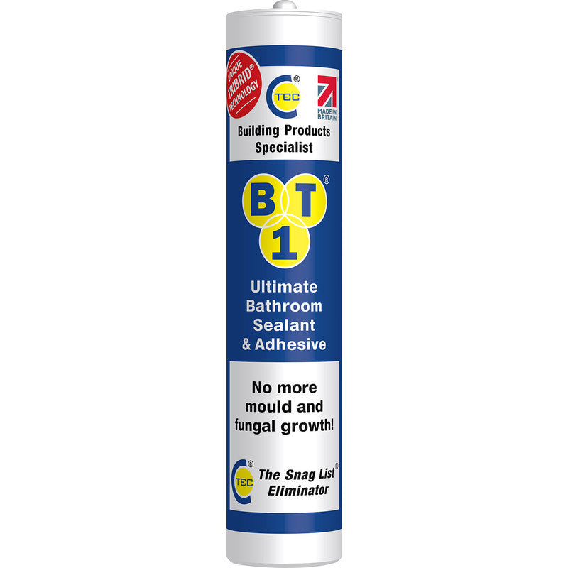 BT1 Ultimate Bathroom Adhesive & Sealant 290ml White
