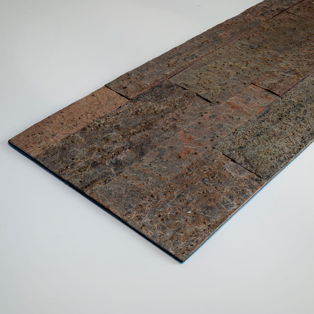 DUBAI COPPER Split Face Quartz Natural Stone Peel & Stick Wall Tiles - 15 x 60 cm