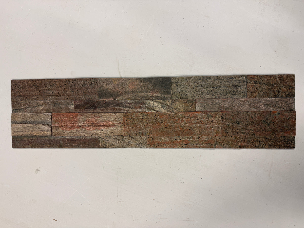 DUBAI COPPER Split Face Quartz Natural Stone Peel & Stick Wall Tiles - 15 x 60 cm