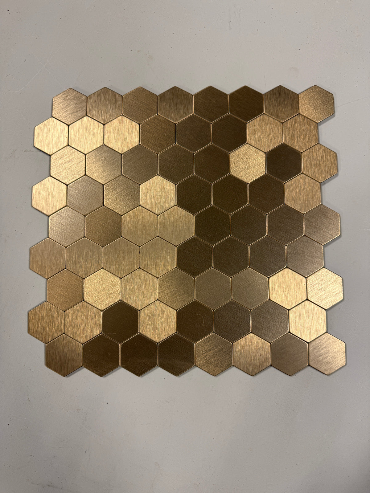 COPPER BRUSHED GOLD HEXAGON Self-adhesive 28x28cm