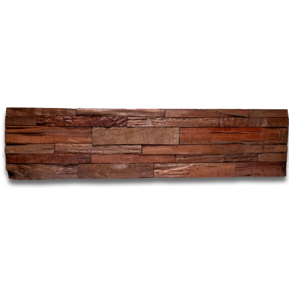 LINEAR USED FACE TROPICAL Split Face Wood Panel - 15 x 60cm