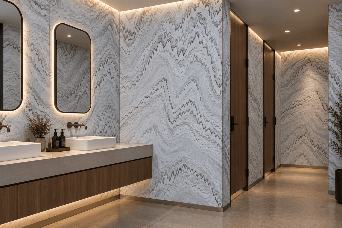 SATVARIO WHITE flexible stone veneer laminate - 122 x 244 x 0.2 cm 