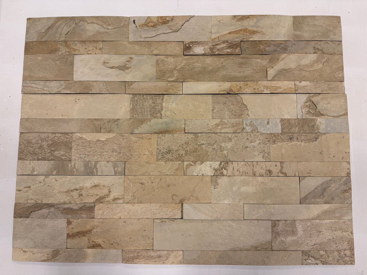 SEOUL AUTUMN Tan Slate Natural Stone Peel & Stick 15 x 60 cm