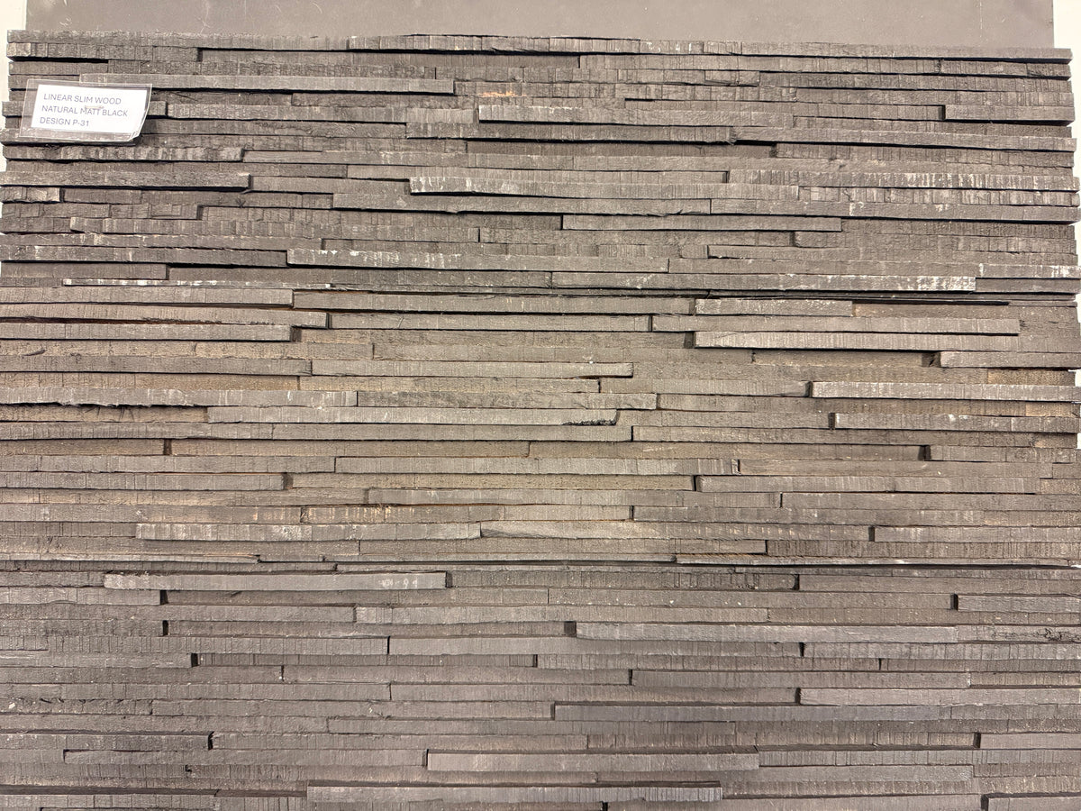 Linear Slimwood Natural Matt Black - 15 x 60 cm