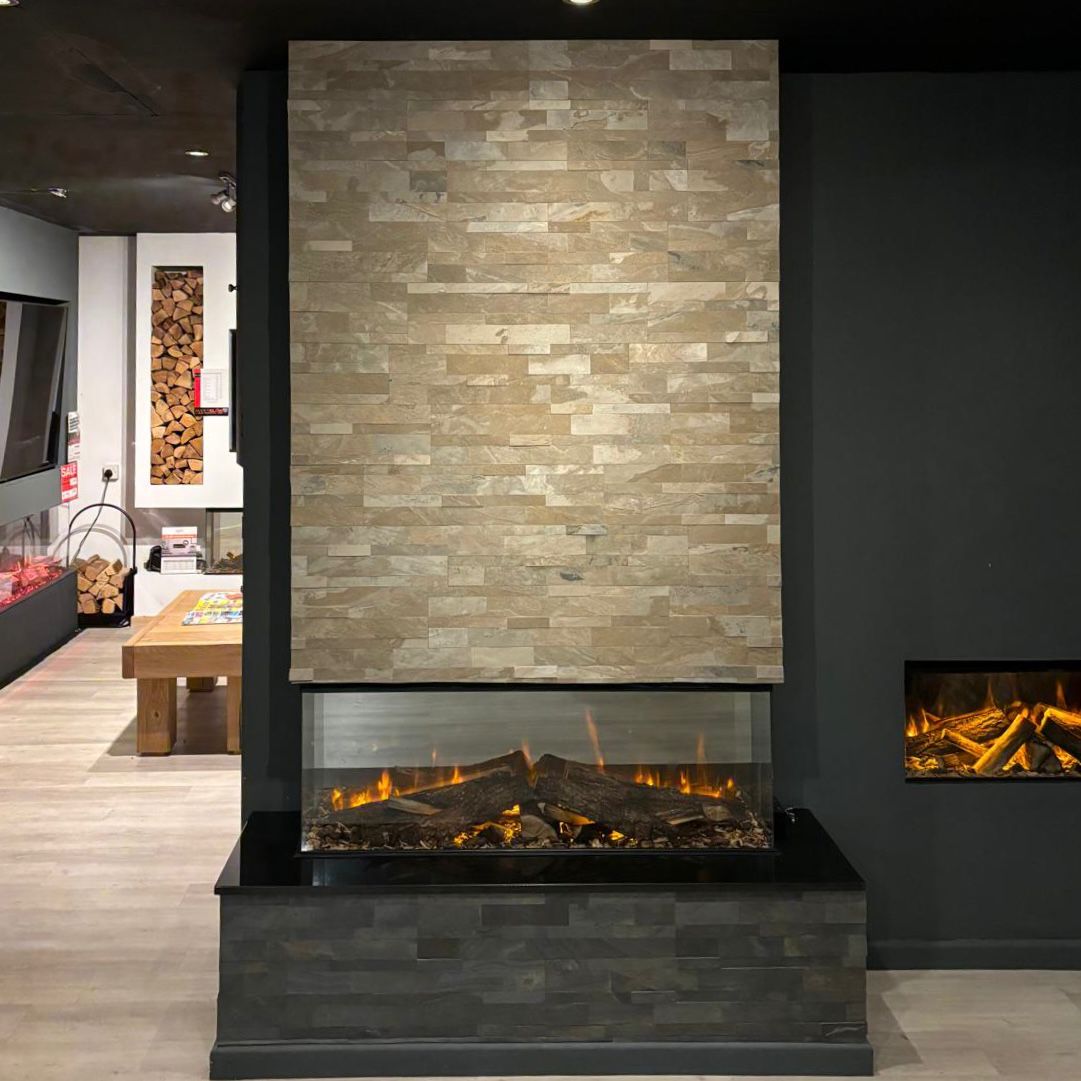 AUTUMN TAN Split Face Slate Natural Stone Peel & Stick Wall Tile - 15 x 60cm