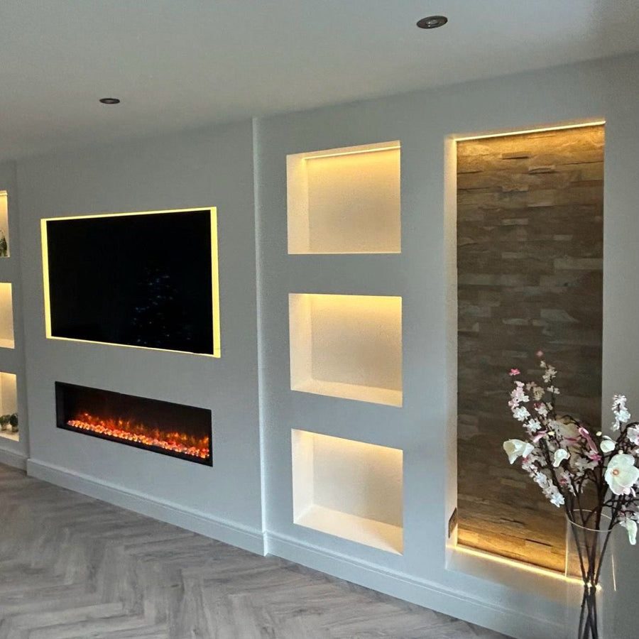 AUTUMN TAN Split Face Slate Natural Stone Peel & Stick Wall Tile - 15 x 60cm