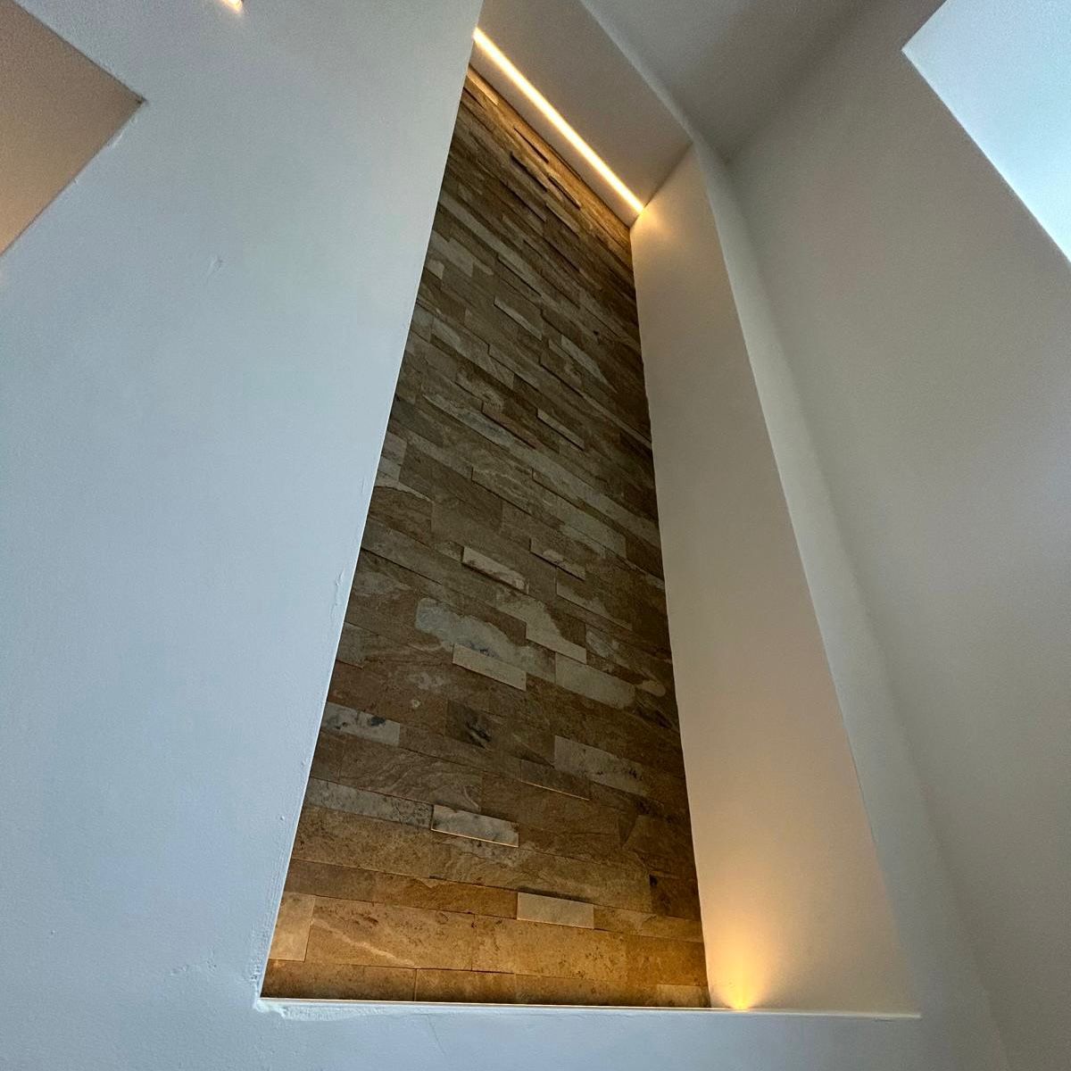 AUTUMN TAN Split Face Slate Natural Stone Peel & Stick Wall Tile - 15 x 60cm