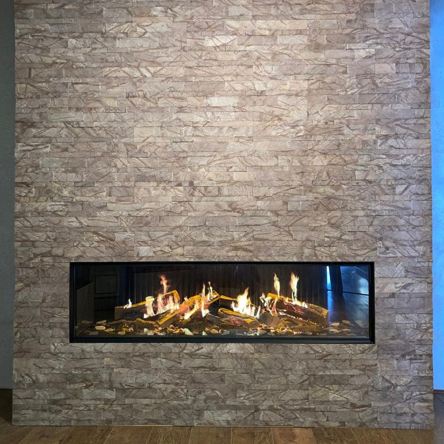 FOREST CHOCOLATE Split Face Marble Peel &amp; Stick Wall Tile - 15 x 60cm