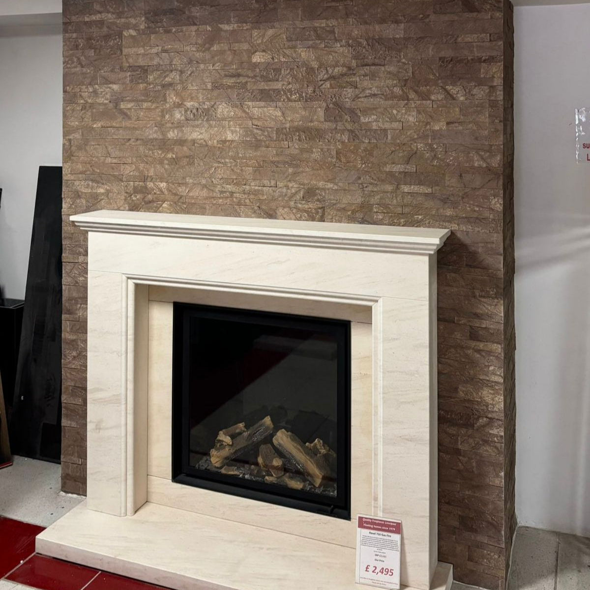 FOREST BROWN Split Face Marble Peel & Stick Wall Tile - 15 x 60cm 