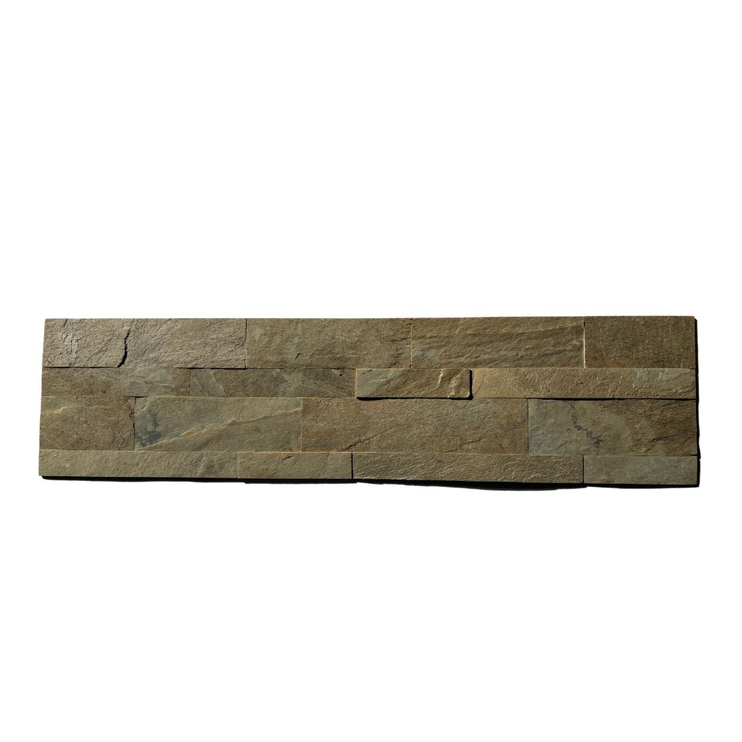 AUTUMN TAN Split Face Slate Natural Stone Peel & Stick Wall Tile - 15 x 60cm
