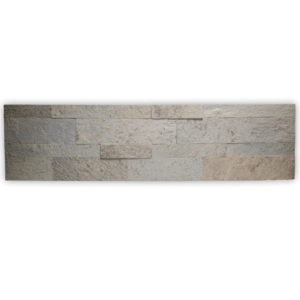 WHITE Quartzite Split Face Natural Stone Peel & Stick Wall Tiles - 15 x 60 cm